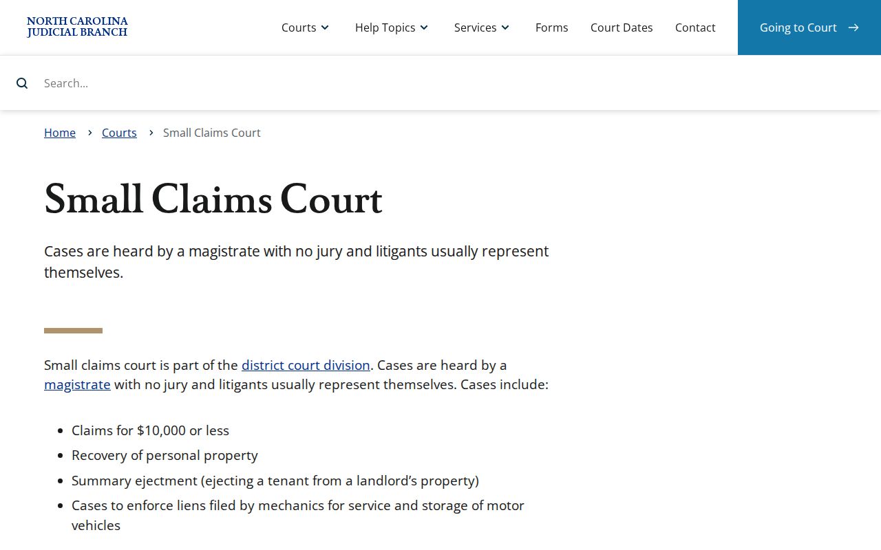 Martin civil docket small claims court process information