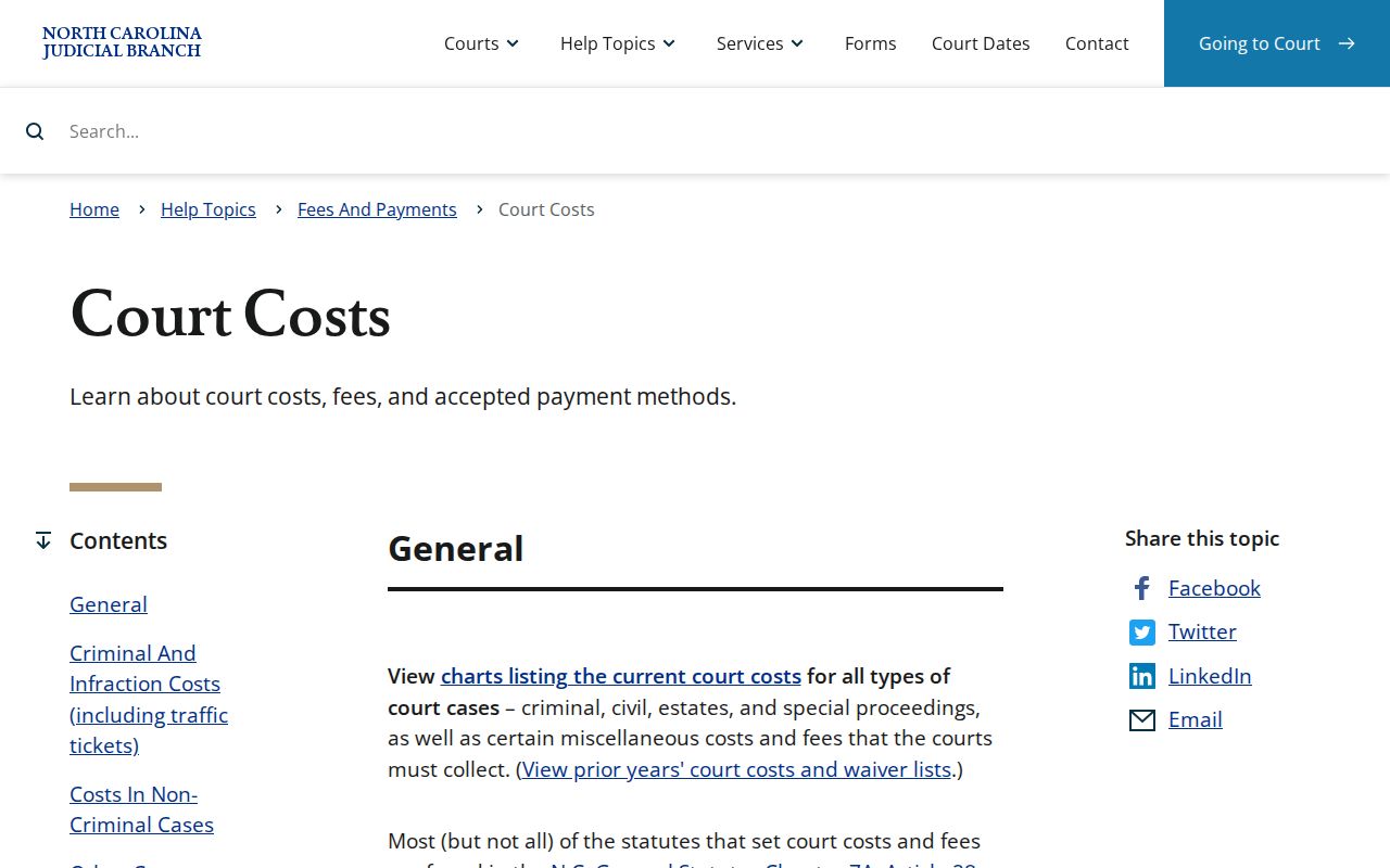 Martin County court records and official court cost help