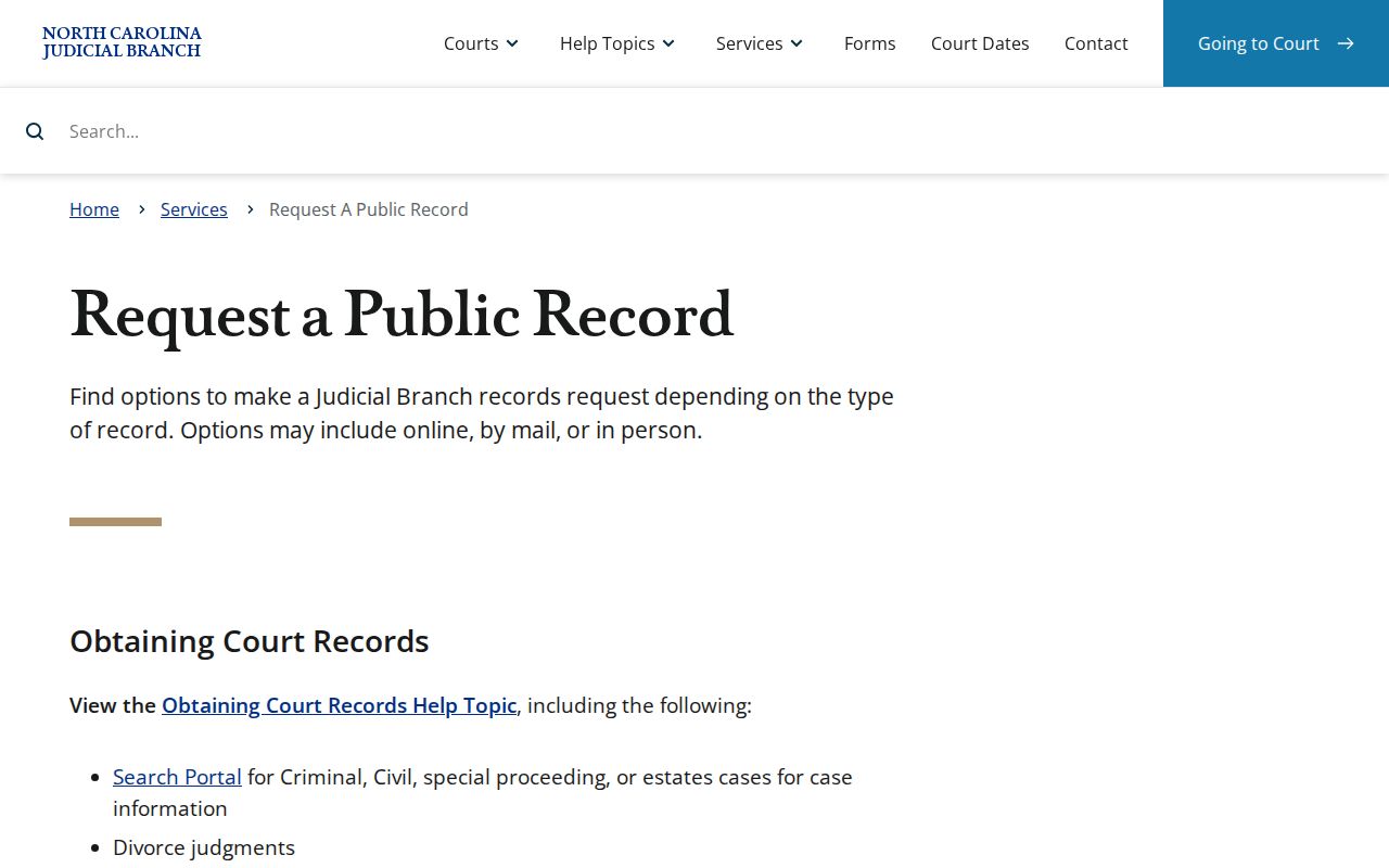 Martin County court records request routing through the Judicial Branch